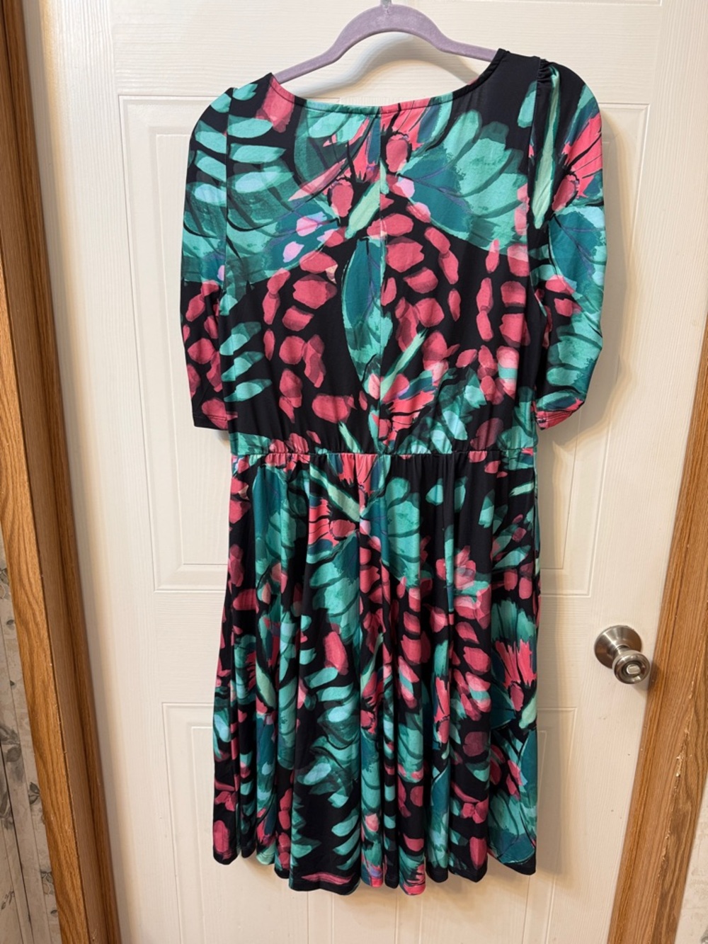 Like New Torrid 1X Mini Studio Knit Cinch Front Skater Dress- Butterfly Print - Picture 2 of 6